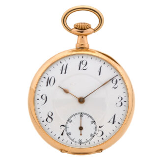 Swiss 14 carat gold lever open faced pocket watch Circa 1910