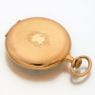 Swiss 14 carat gold lever open faced pocket watch Circa 1910