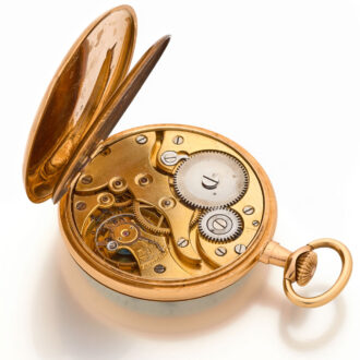 Swiss 14 carat gold lever open faced pocket watch Circa 1910