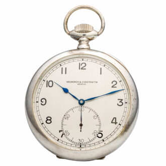 Large and fine Swiss silver deck chronometer watch Circa 1943