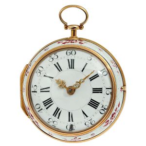 French remarkable gold and porcelain verge watch Circa 1770