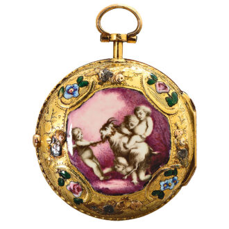 French charming gold enamel verge pocket watch Circa 1770 French charming gold enamel verge pocket watch Circa 1770
