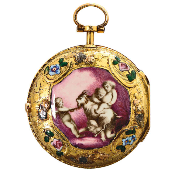 French charming gold enamel verge pocket watch Circa 1770 French charming gold enamel verge pocket watch Circa 1770