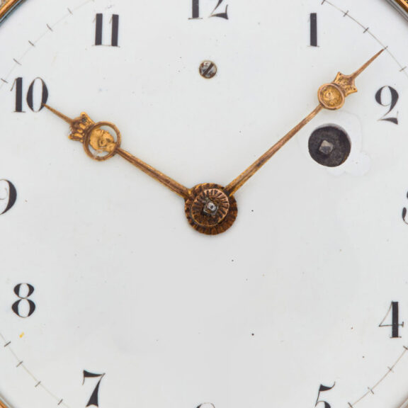 French gold enamel verge watch with half pearls Circa 1810 French gold enamel verge watch with half pearls Circa 1810