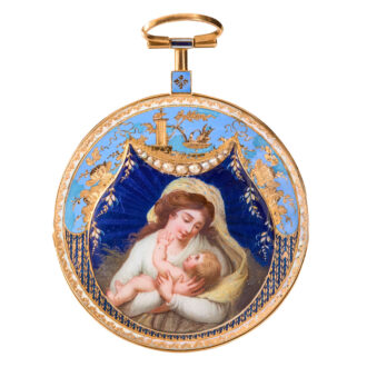 French gold enamel verge watch with half pearls Circa 1810
