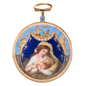 French gold enamel verge watch with half pearls Circa 1810