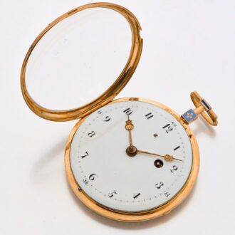 French gold enamel verge watch with half pearls Circa 1810