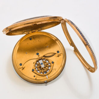French gold enamel verge watch with half pearls Circa 1810