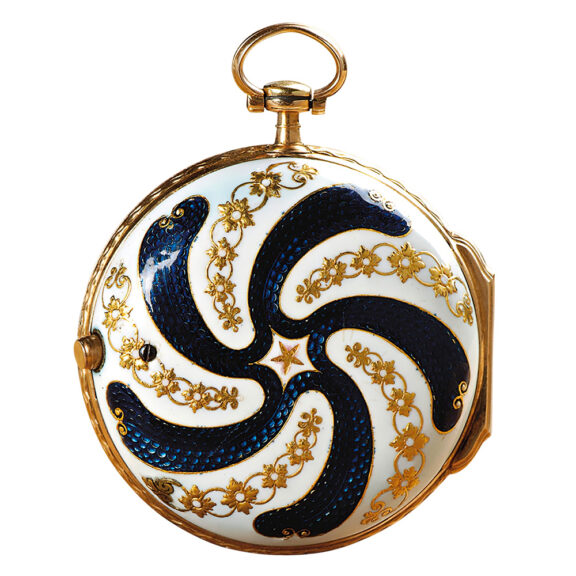 French ornamental gold enamel verge pocket watch Circa 1760