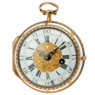 French ornamental gold enamel verge pocket watch Circa 1760