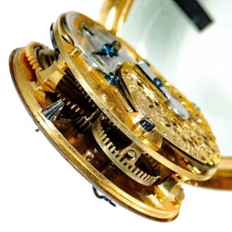 French ornamental gold enamel verge pocket watch Circa 1760