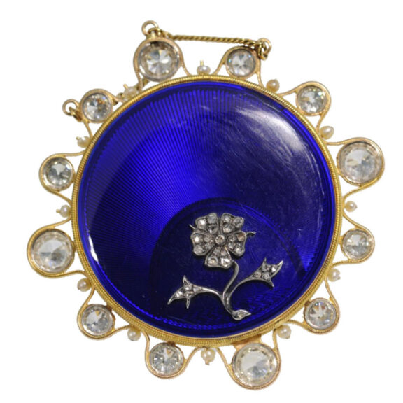 Splendid French gold, enamel and diamonds watch Circa 1801 Splendid French gold, enamel and diamonds watch Circa 1801