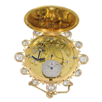 Splendid French gold, enamel and diamonds watch Circa 1801