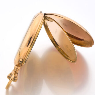 Swiss 14k gold keyless wind open faced lever watch Circa 1915