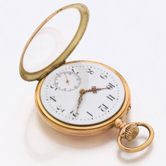 Swiss 14k gold keyless wind open faced lever watch Circa 1915