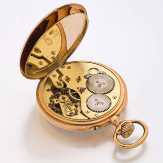 Swiss 14k gold keyless wind open faced lever watch Circa 1915