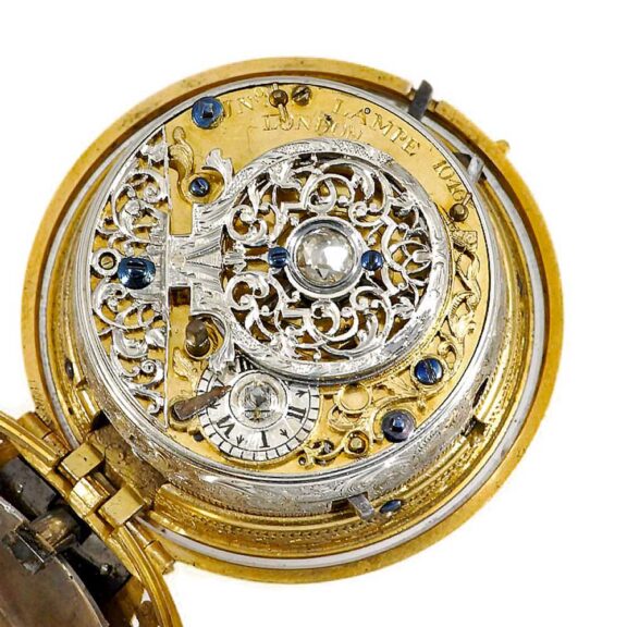 English heavy, large pair cased repeating verge watch Circa 1730 English heavy, large pair cased repeating verge watch Circa 1730