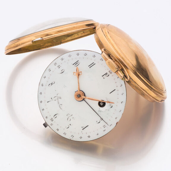 French 18 carat gold verge pocket watch with date Circa 1790 French 18 carat gold verge pocket watch with date Circa 1790