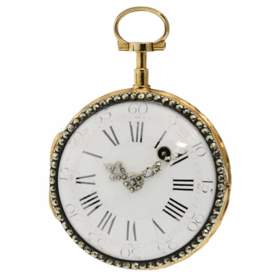 French gold verge skeletonized pocket watch Circa 1780 French gold verge skeletonized pocket watch Circa 1780