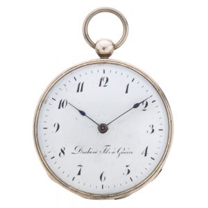 Fine Swiss silver open faced verge pocket watch Circa 1810