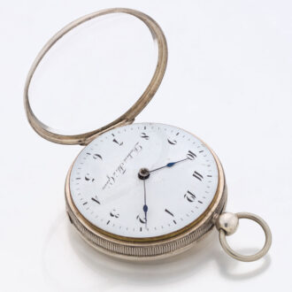 Fine Swiss silver open faced verge pocket watch Circa 1810