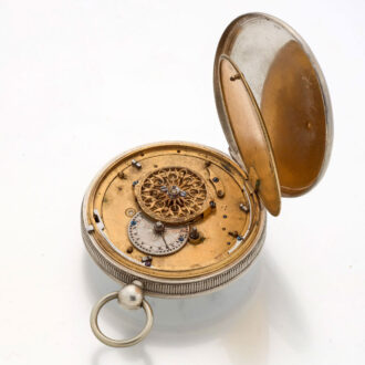 Fine Swiss silver open faced verge pocket watch Circa 1810