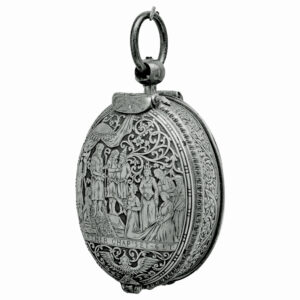 German silver oval single-handed pendant watch Circa 1620