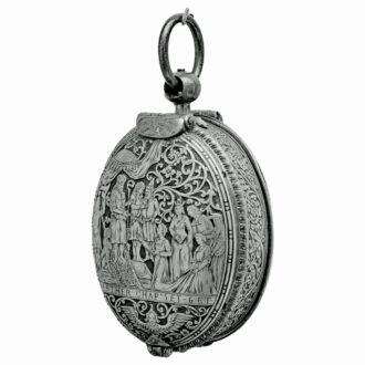German silver oval single-handed pendant watch Circa 1620