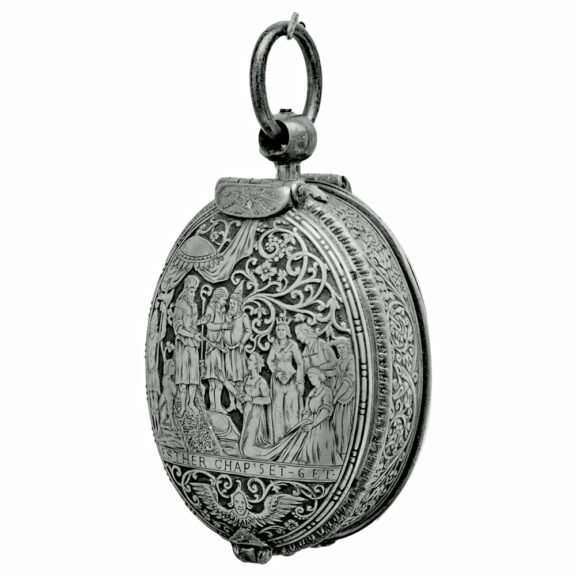 German silver oval single-handed pendant watch Circa 1620