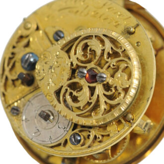 Ornamental French gold verge pocket watch Circa 1750