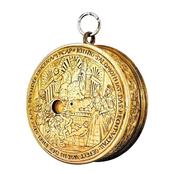 39949 German one-handed gilt metal clock watch Circa 1550