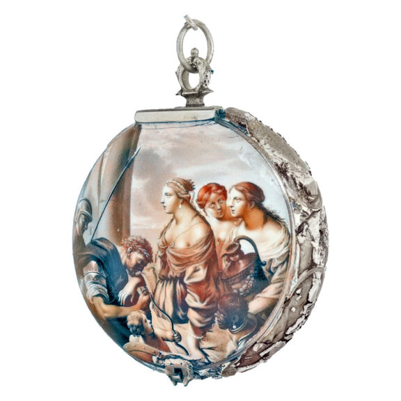 Flemish metal and painted-on enamel verge watch Circa 1630
