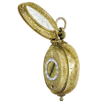 German gilt oval one-handed pendant watch Circa 1650