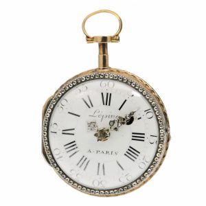 French silver verge skeletonized pocket watch Circa 1770