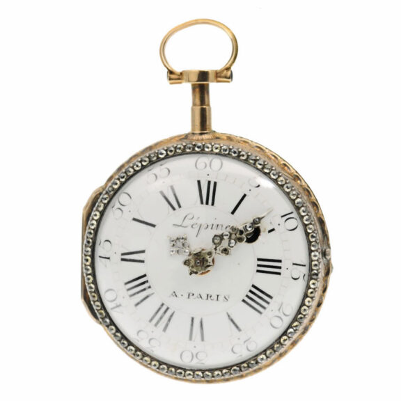 French silver verge skeletonized pocket watch Circa 1770