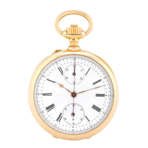 Swiss pocket watch with chronograph and 30 minute register Circa 1890