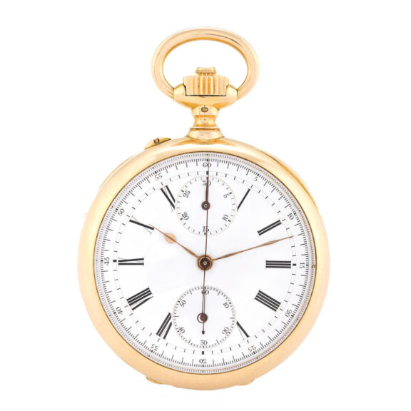 Swiss pocket watch with chronograph and 30 minute register Circa 1890