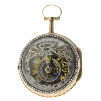 French silver verge skeletonized pocket watch Circa 1770