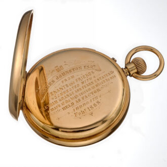 An English gold stopable centre seconds lever watch Circa 1888