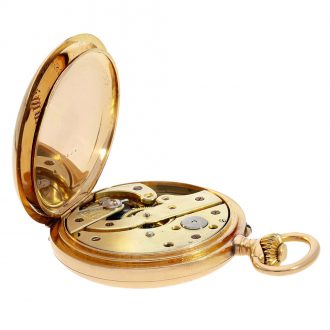 French 18 carat gold half hunting cased pocket chronometer Circa 1890