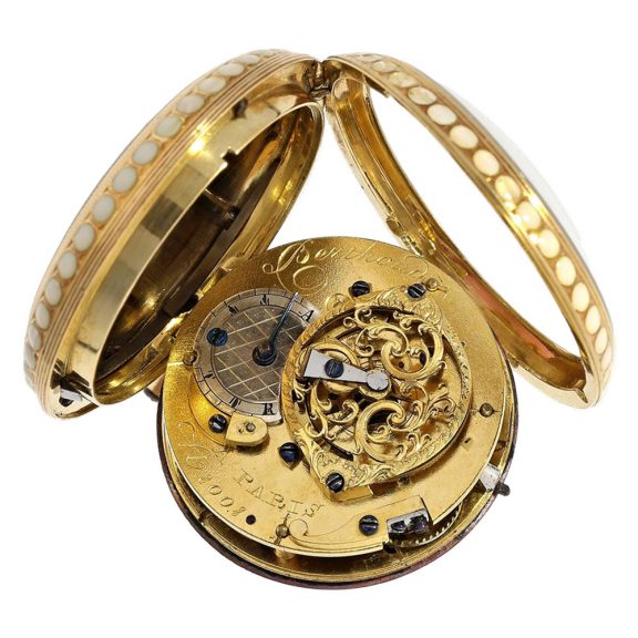 French gold watch with special enamelling technique Circa 1780 French gold watch with special enamelling technique Circa 1780