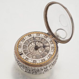 German silver pair cased hour repeating verge Circa 1690