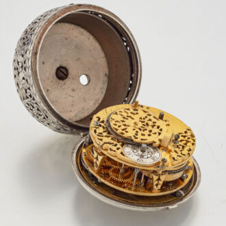 German silver pair cased hour repeating verge Circa 1690German silver pair cased hour repeating verge Circa 1690