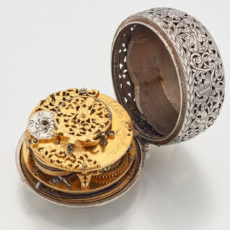 German silver pair cased hour repeating verge Circa 1690