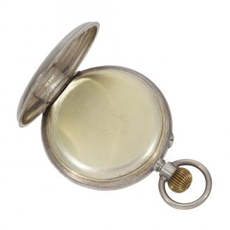Swiss silver watch with jumping hours and minutes Circa 1890