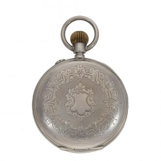 Swiss silver watch with jumping hours and minutes Circa 1890