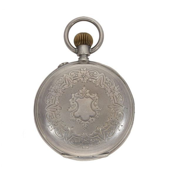 Swiss silver watch with jumping hours and minutes Circa 1890 Swiss silver watch with jumping hours and minutes Circa 1890
