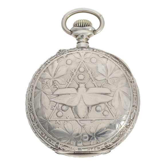 Swiss silver open faced lever Art Nouveau watch Circa 1910