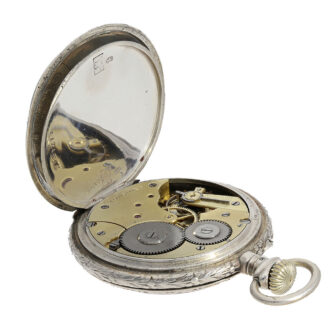 Swiss silver open faced lever Art Nouveau watch Circa 1910