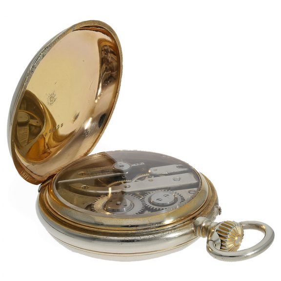 Beautifully preserved Swiss silvered pocket watch with jumping minute Circa 1910 Beautifully preserved Swiss silvered pocket watch with jumping minute Circa 1910